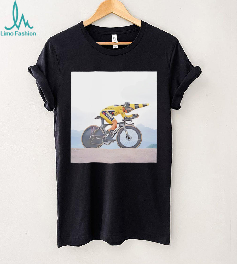 Jonas Vingegaard riding bicycle funny moment shirt