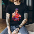 Jorge Prado holding beer middle finger shirt