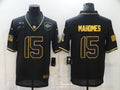Kansas City Chiefs #15 Patrick Mahomes II 20 Salute Retro Gold 681