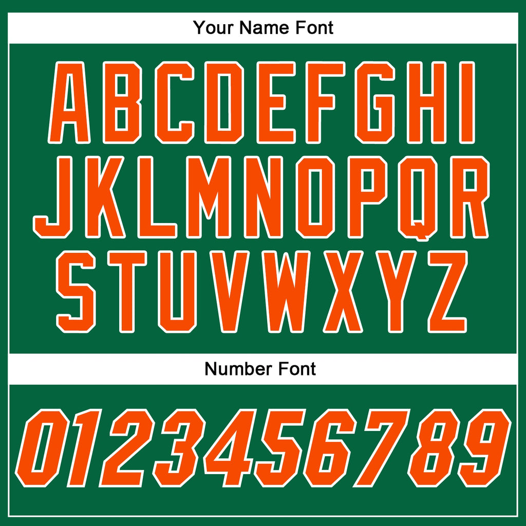 Custom Kelly Green Orange-White Authentic Baseball Jersey