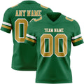 Custom Kelly Green Old Gold-White Authentic Football Jersey