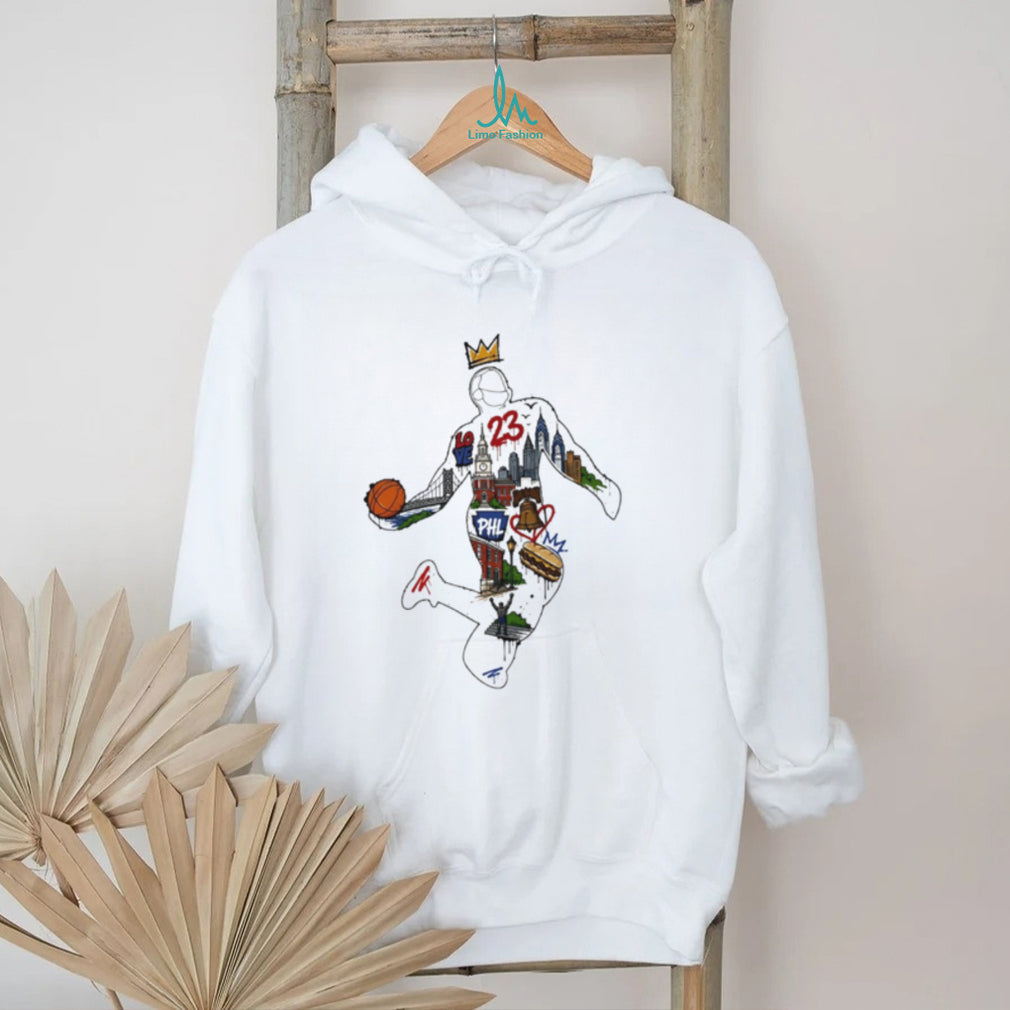 King of Philly 23 Basketball Collage Graffiti shirt