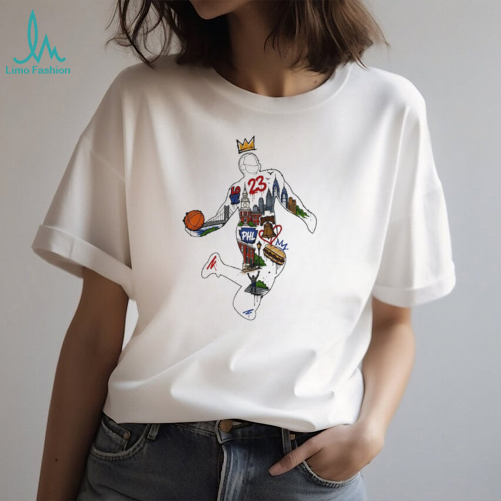 King of Philly 23 Basketball Collage Graffiti shirt