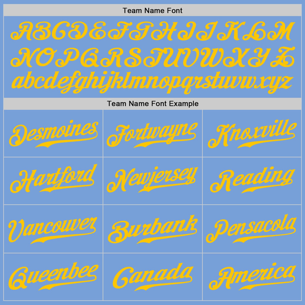 Custom Light Blue Gold Authentic Baseball Jersey