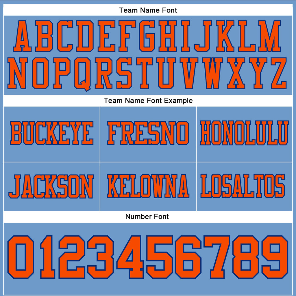 Custom Light Blue Orange-Royal Authentic Football Jersey
