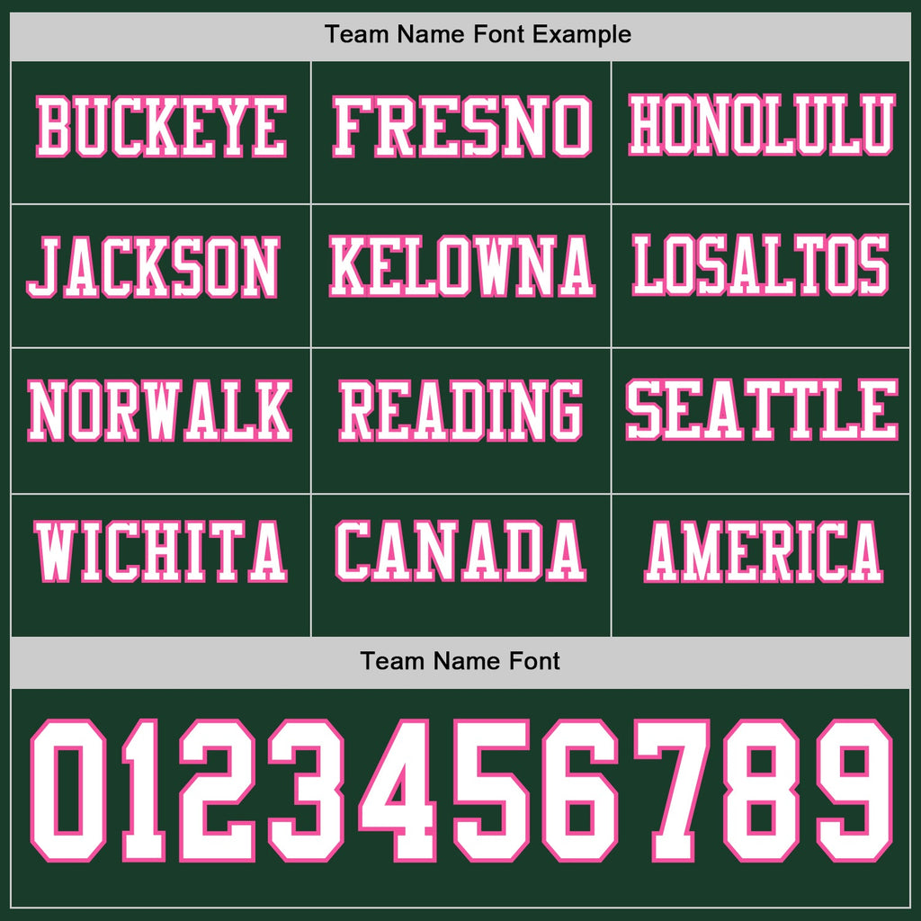 Custom Green White-Pink Long Sleeve Authentic Football Jersey