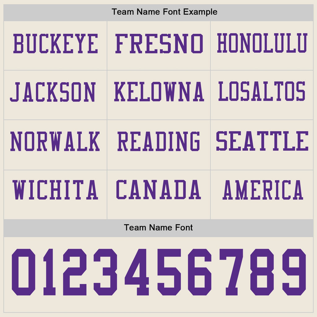 Custom Cream Purple Long Sleeve Authentic Football Jersey