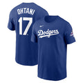Los Angeles Dodgers #17 Shohei Ohtani Royal 2024 World Series Champions Name & t
