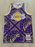 Los Angeles Lakers #24 Kobe Bryant purple cashew flower authentic jersey Style 2