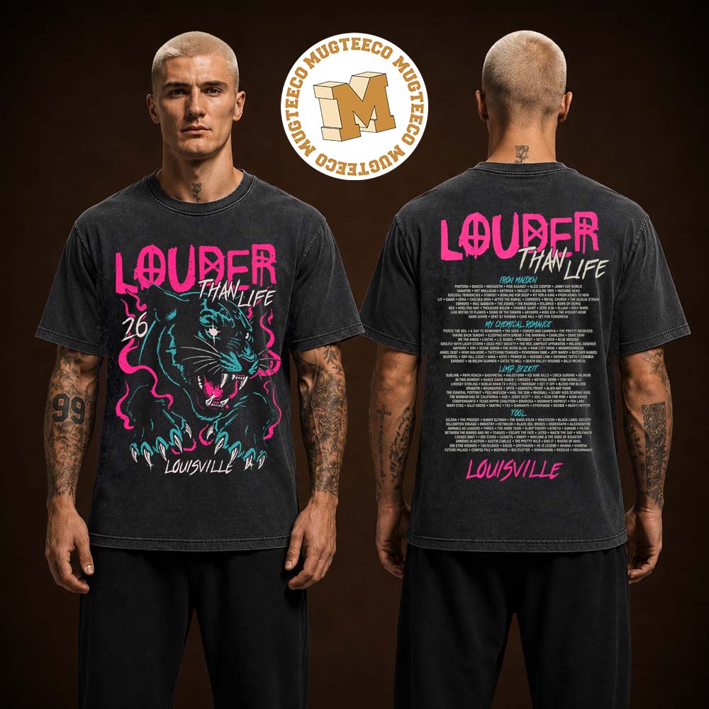 Louder Than Life 2026 Blue Panther Louisville Two Sided Unisex T Shirt