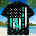 Best Cat Dad Ever Paw - Personalized Custom Hawaiian Shirt