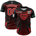 Custom Black Red-White Authentic Baseball Good Game Family Community Rocket League Jersey