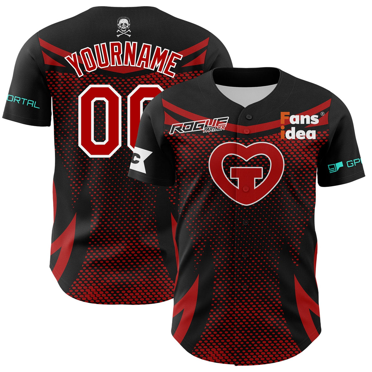 Custom Black Red-White Authentic Baseball Good Game Family Community Rocket League Jersey