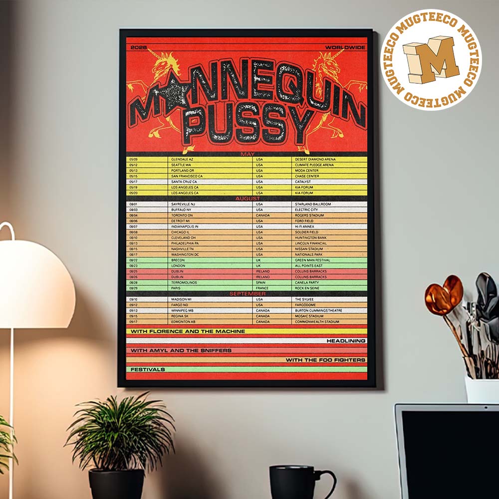 Mannequin Pussy World Wide Tour 2026 Home Decor Poster Canvas