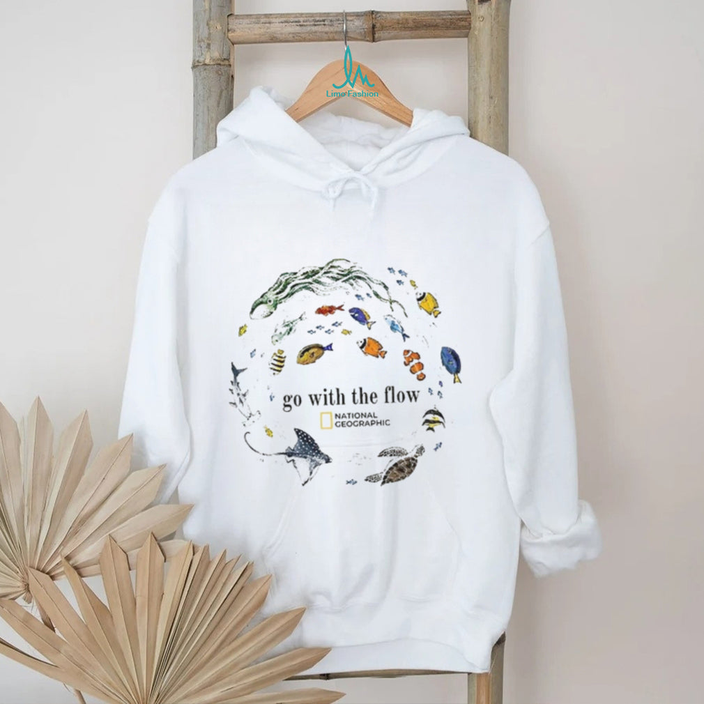 Marine Animals Go With The Flow Sea Turtle Fish shirt