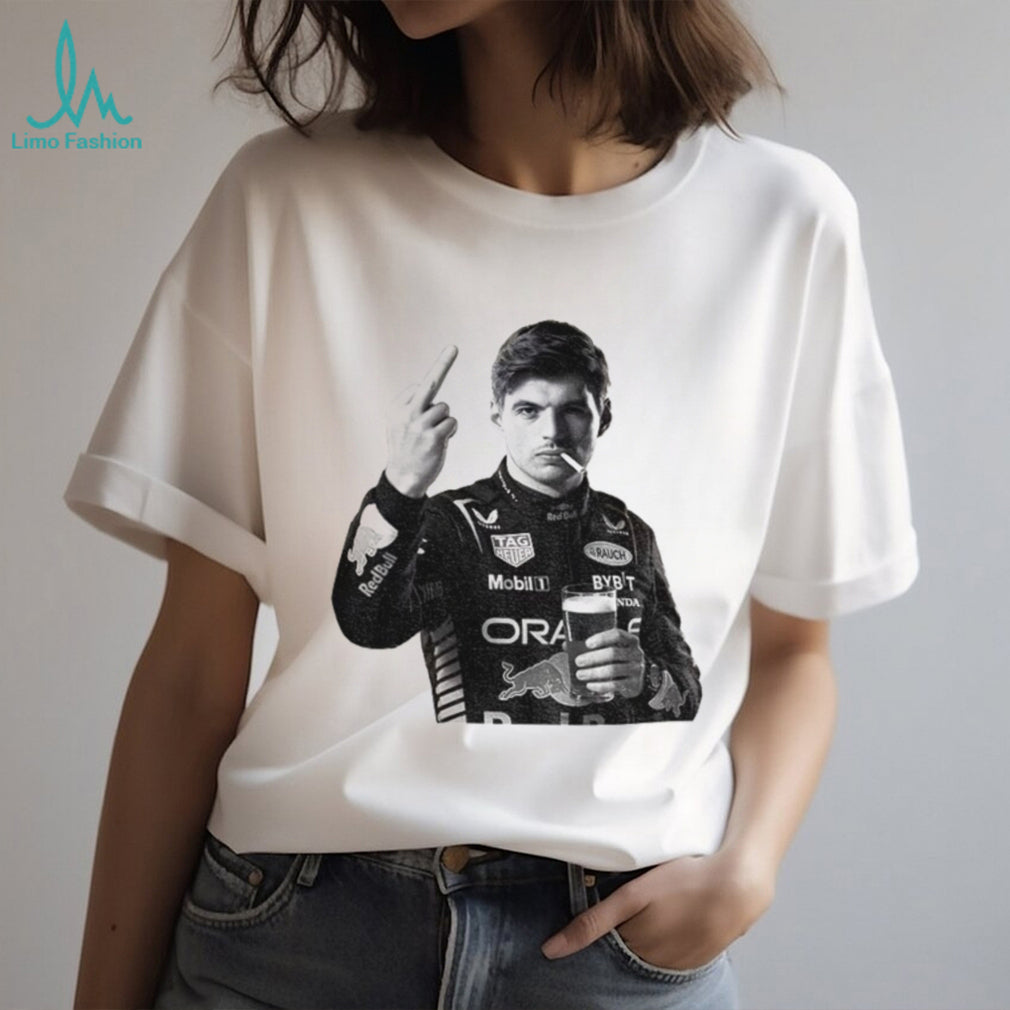 Max Verstappen Formula One Racing Beer Smoking Middle Finger shirt