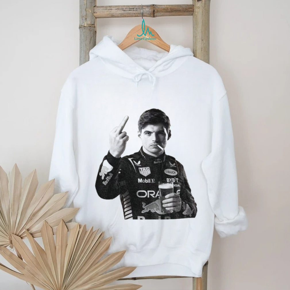 Max Verstappen Formula One Racing Beer Smoking Middle Finger shirt