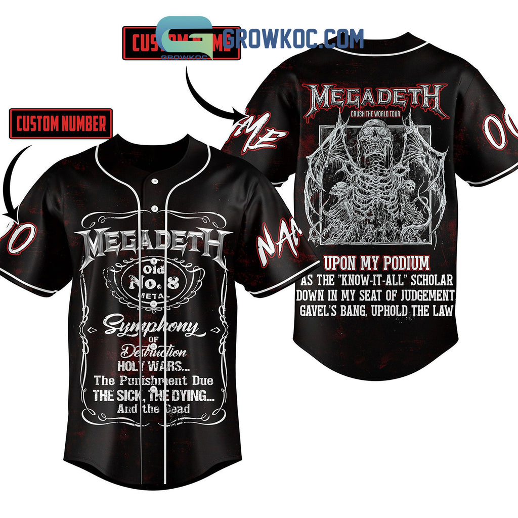 Megadeth Upon My Podium Personalized Baseball Jersey