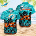 Miami Dolphins Hawaiian Shirt Sunset Beach Design 925675