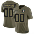 Miami Dolphins Active Player Custom Olive 2025 F.U.S.E. Salute to Service