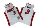 Miami Heat #3 Dwyane Wade Heat 3 # White 05-06 Season Mitchell Retro Jersey --. Wade Style 2