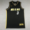 Miami Heat #3 Dwyane Wade New Heat 3 Black Gold Style 2