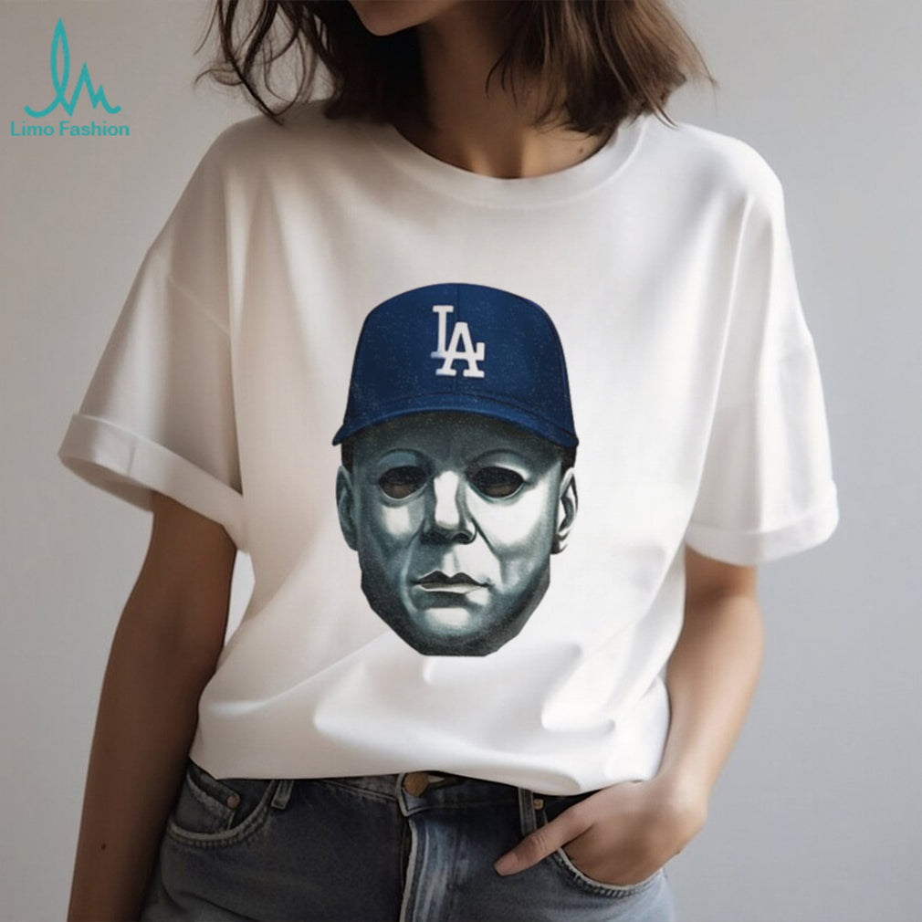 Michael Myers Los Angeles Dodgers cap Halloween shirt