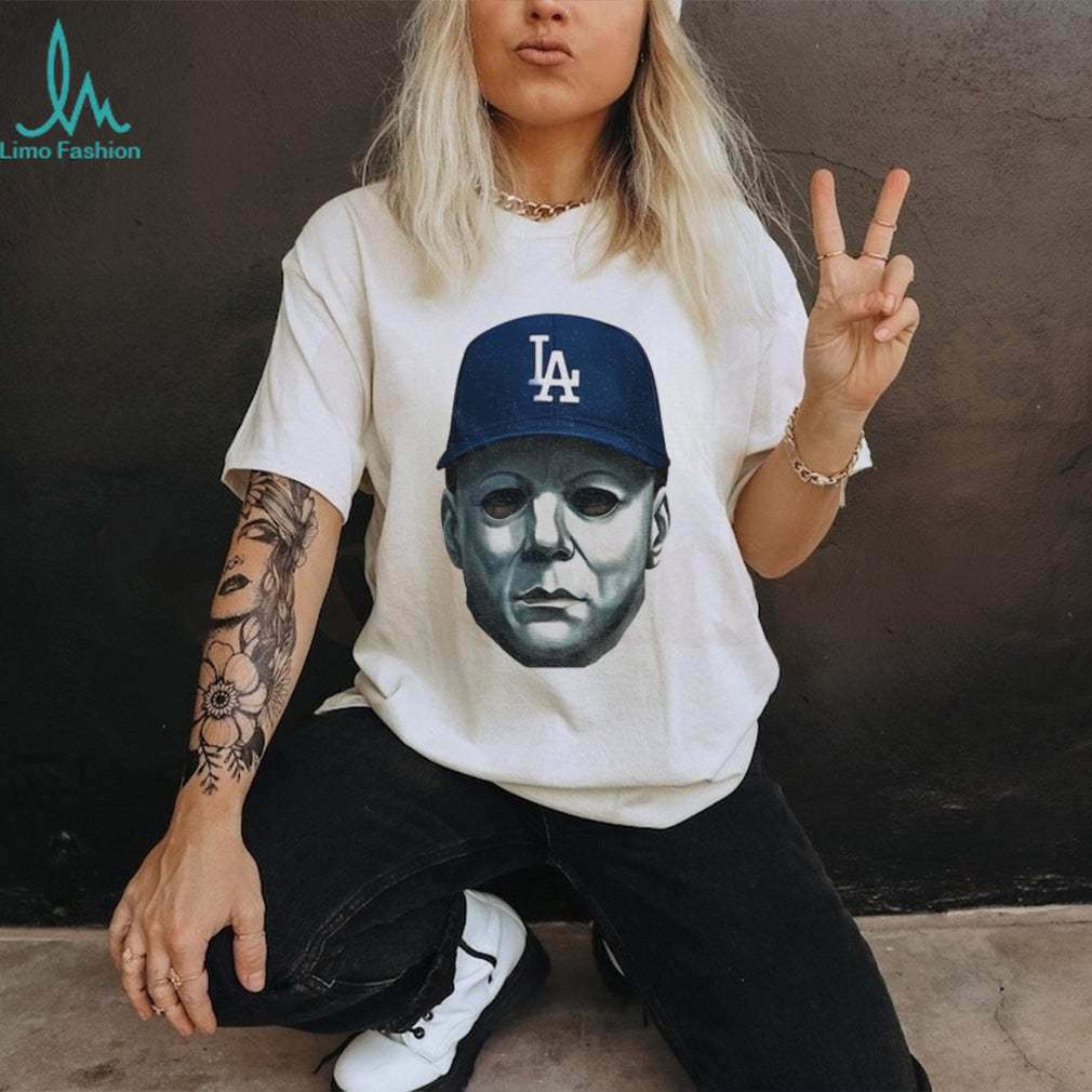 Michael Myers Los Angeles Dodgers cap Halloween shirt