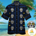 Michigan Wolverines Hawaiian Shirt Skull Print Aloha Button Up Shirts