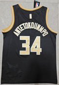 Milwaukee Bucks #34 antetokounmpo 2425 jersey blackgold Style 1