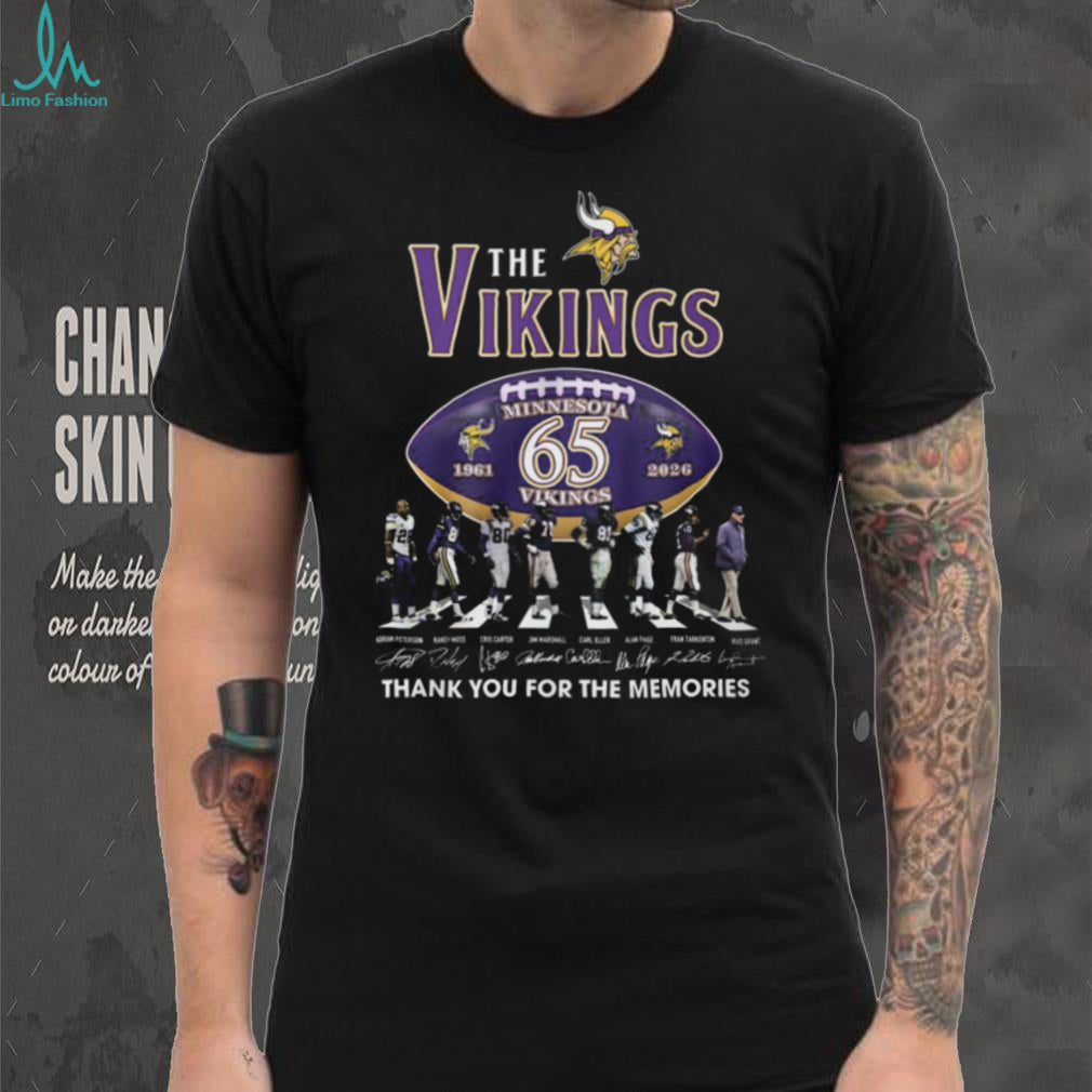 Minnesota Vikings 65 Years Anniversary Legends Signatures Shirt