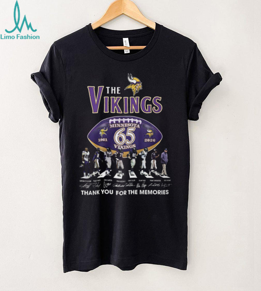 Minnesota Vikings 65 Years Anniversary Legends Signatures Shirt