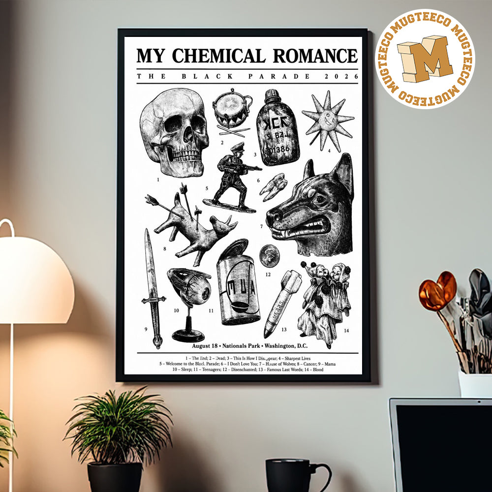 My Chemical Romance The Black Parede Washington DC At Nationals Park On August 18 2026 Home Decor Poster Canvas