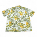 Vintage Two Palms Hawaiian Shirt Adult EXTRA LARGE White Rayon USA Made 80s