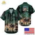 Ohio Bobcats Hawaiian Shirt Tropical Coconut Forest Fan Apparel