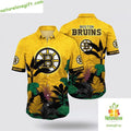 Boston Bruins Hawaiian Shirt Tropical Aloha Shirt for Summer