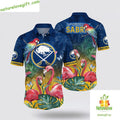 Buffalo Sabres Hawaiian Shirt Tropical Parrot Flamingo Summer Aloha Shirt