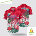 Washington Capitals Hawaiian Shirt Tropical Parrot Flamingo Design