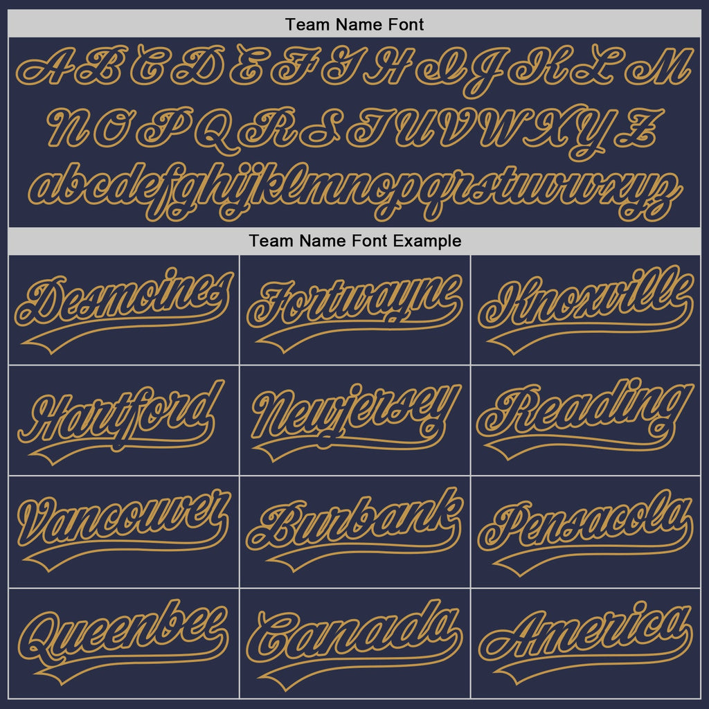 Custom Navy Old Gold Authentic Throwback Baseball Jersey
