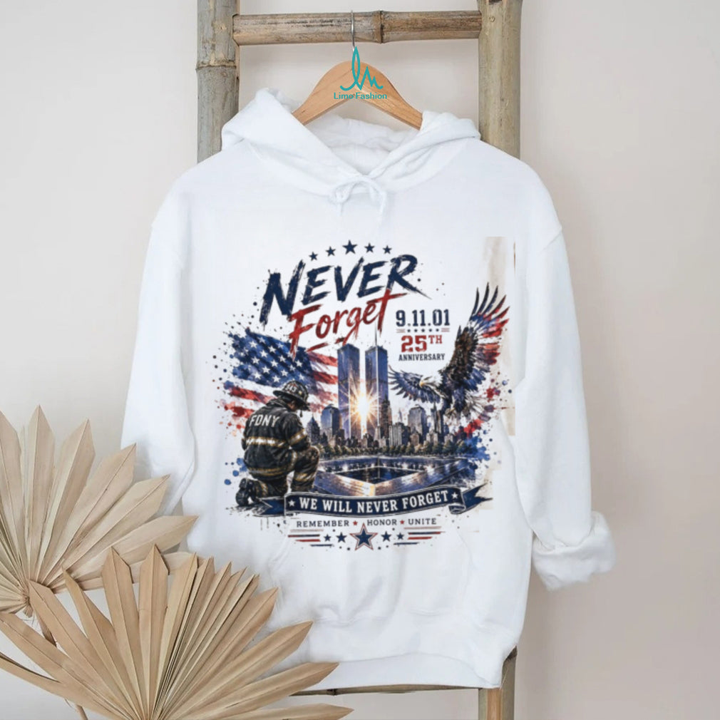 Never Forget 9 11 25th Anniversary FDNY Memorial Eagle Shirt