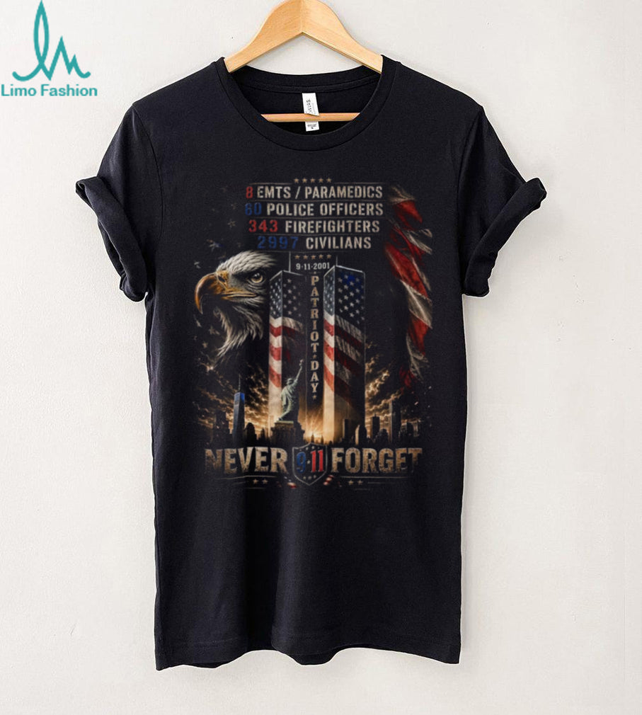 Never Forget 9 11 Patriot Day American Eagle First Responders Shirt