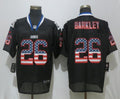 New York Giants #26 Saquon Barkley USA Flag Fashion Black Elite Jersey