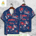 Philadelphia Phillies Hawaiian Shirt Night Game Blue Tropical Baseball Apparel