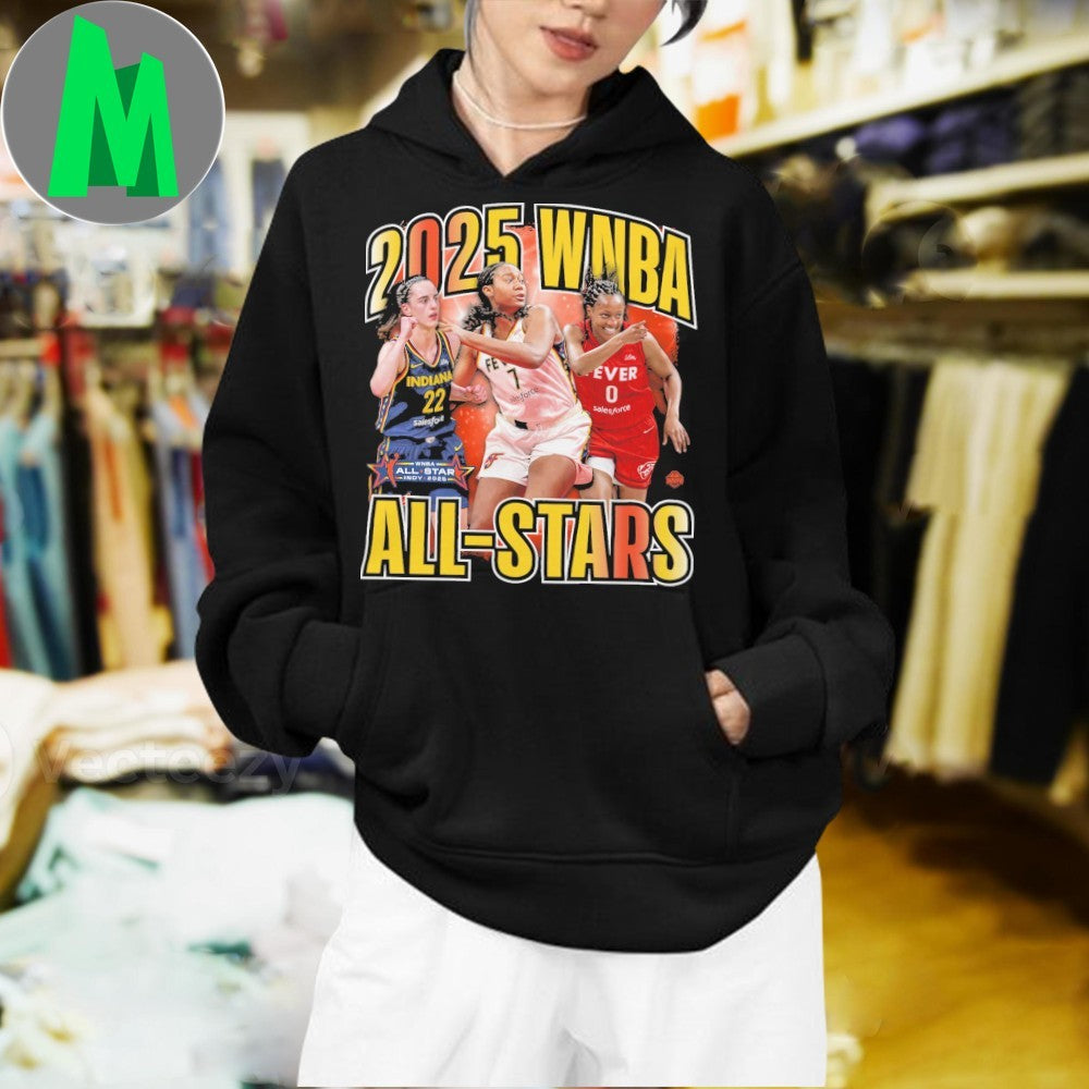 Aliyah Boston, Kelsey Mitchell & Caitlin Clark Indiana Fever Stadium Essentials Unisex 2025 WNBA All-Star Game Player Shirt