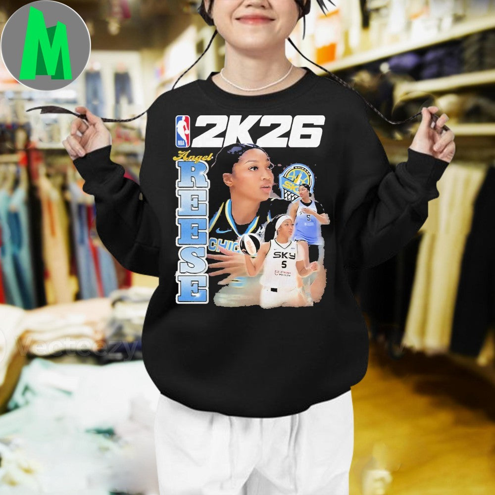 Angel Reese NBA 2K26 Cover Athlete WNBA Basketball Fan Shirt