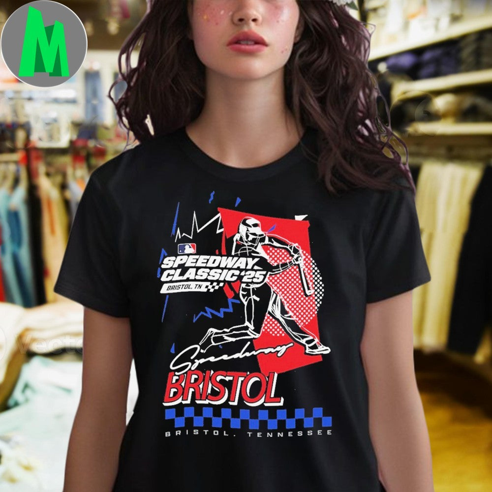 Bristol TN Speedway Classic ’25 Baseball & Racing Crossover T-Shirt