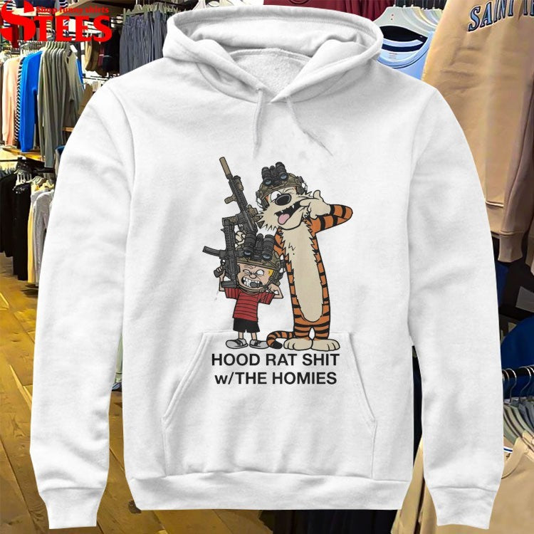 Calvin And Hobbes Hood Rat Shit With The Homies T-shirt