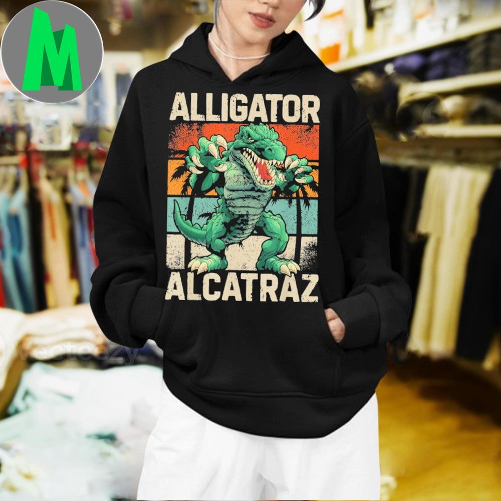 Distressed Alligator Alcatraz Sunset Shirt