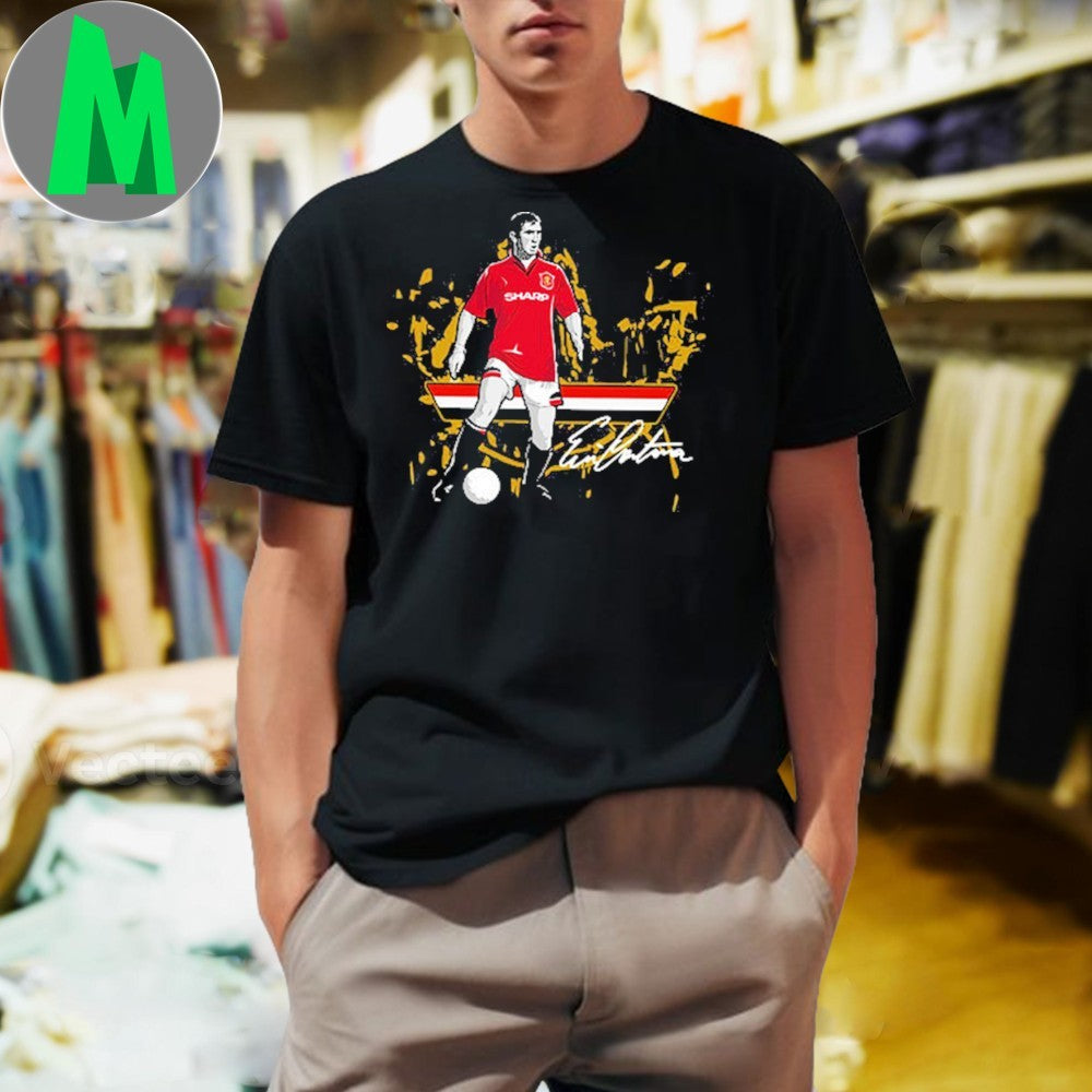 Eric Cantona #7 AdoRED GOLD Signature Football T-Shirt