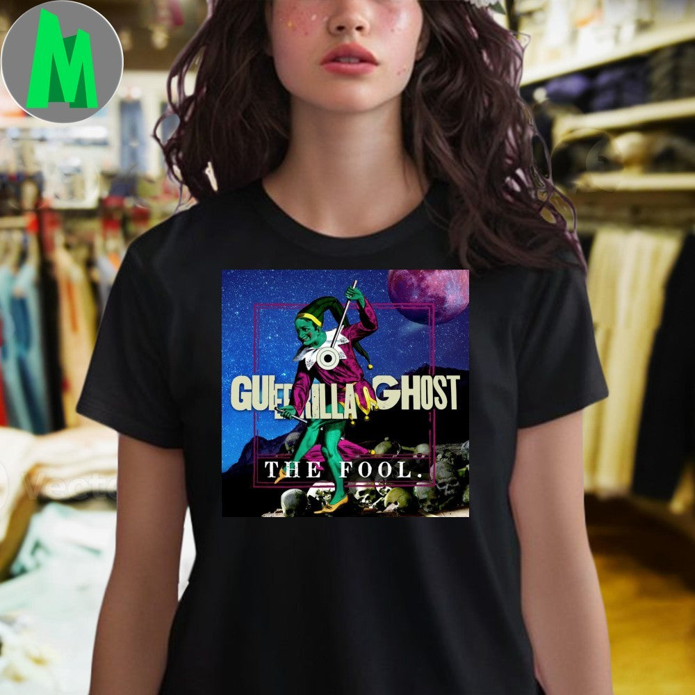 Guerrilla Ghost The Fool Jester Skull Graphic T-Shirt